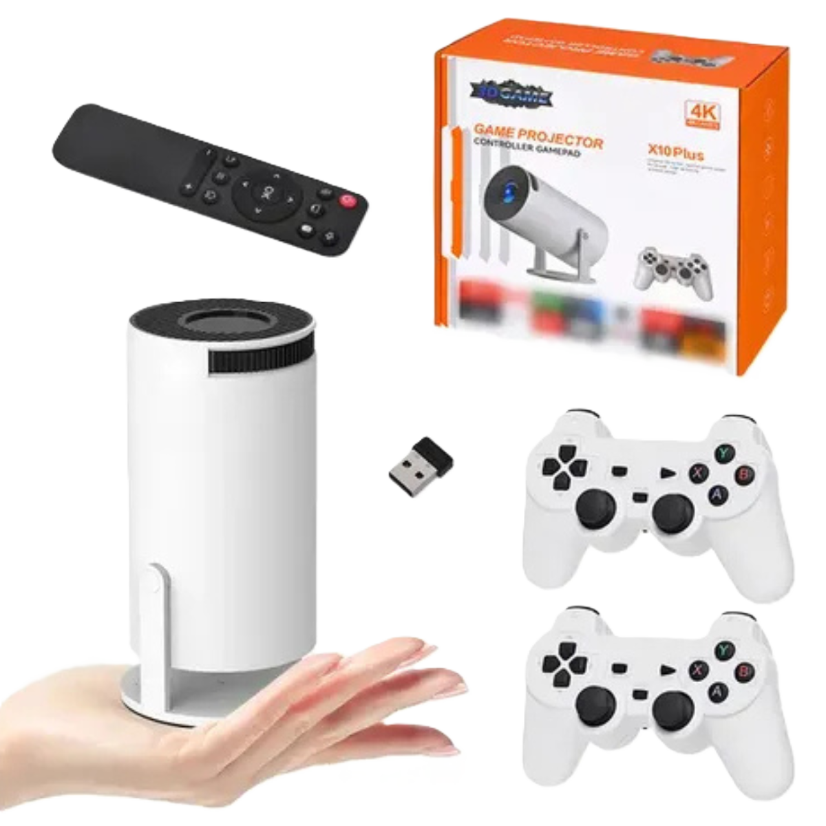 Mini Consola 2 Controles + Proyector 4K