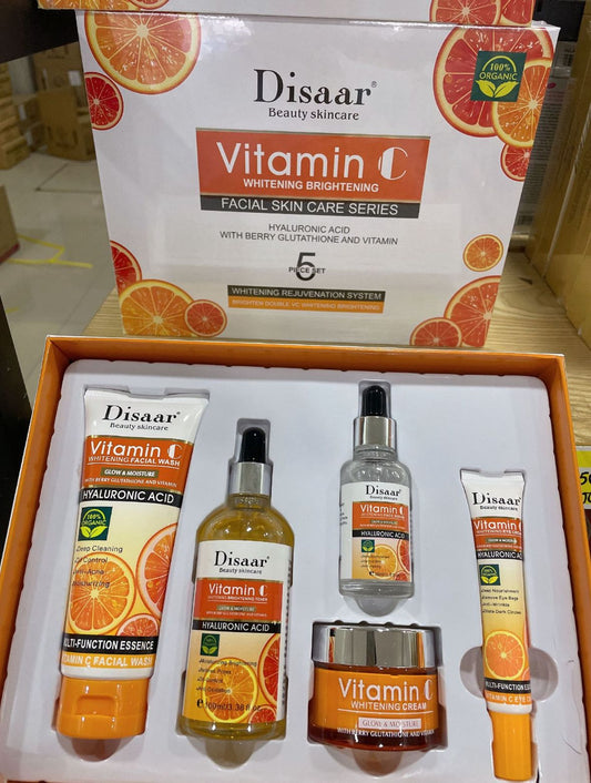 Kit Facial Vitamina C 5 Piezas Antiedad Completo