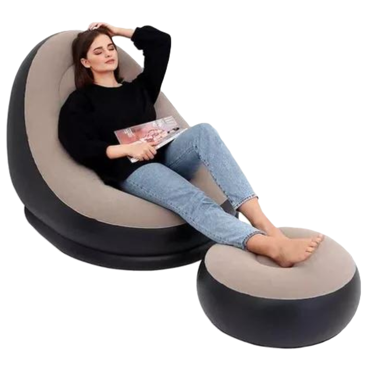 Tumbona Inflable de Lujo para Relajarse en Casa