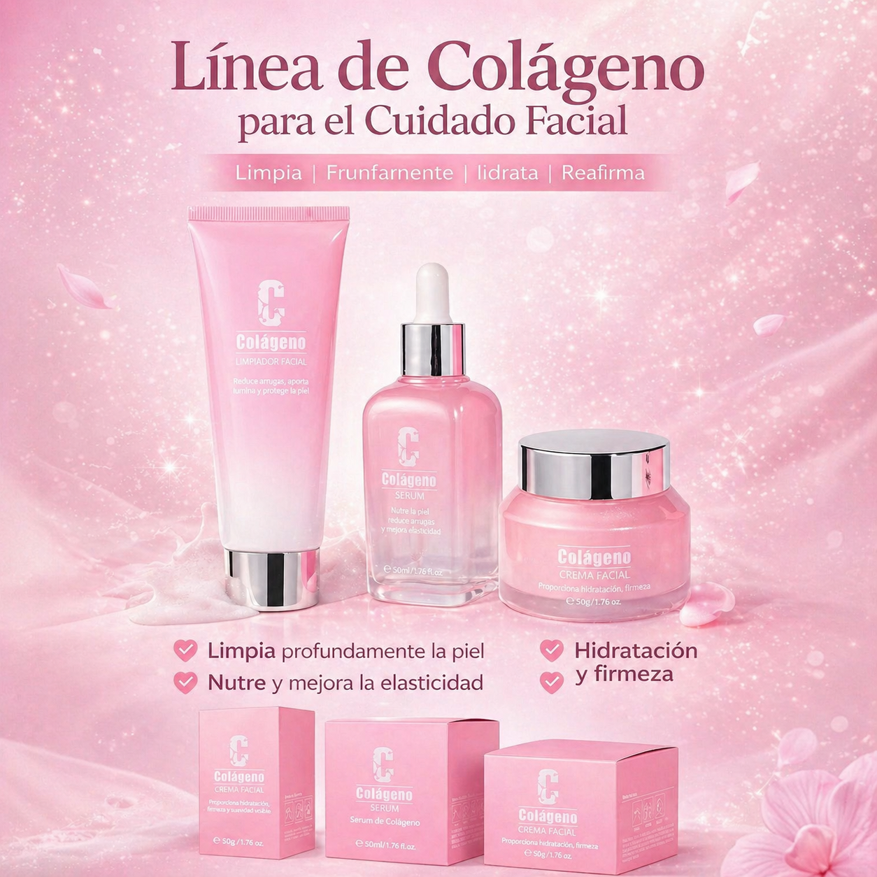 Kit Facial Colágeno 3 en 1 para Piel Firme y Joven